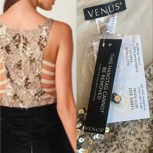 Venus gold sequin dress velvet party date holiday beaded fancy size 16 plus